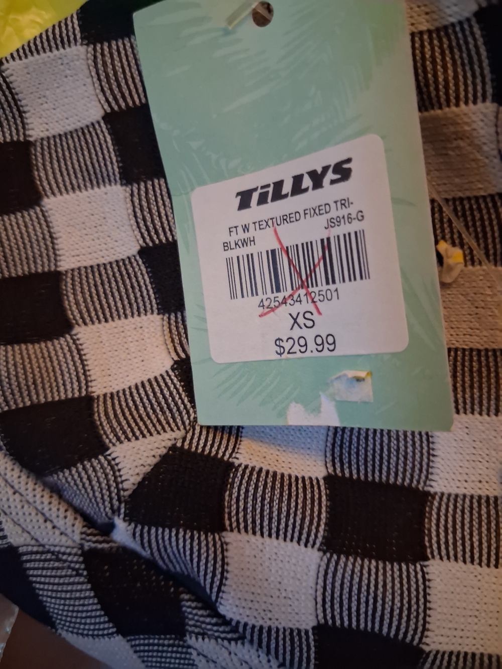 Tilly's Black and White Checker Knit Top Bathing